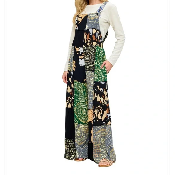 Yak & Yeti 25696 Overall Boho Floral Patchwork.  Various Sizes Available. 🌸🌸 - Picture 3 of 4